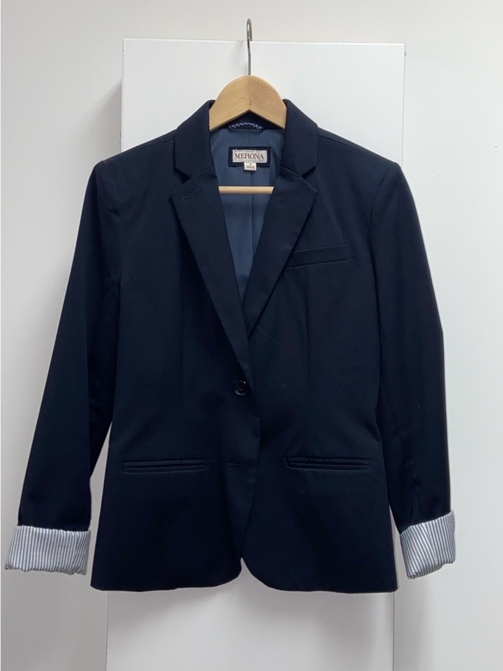 Merona Navy Doubl-Button Suit Blazer
